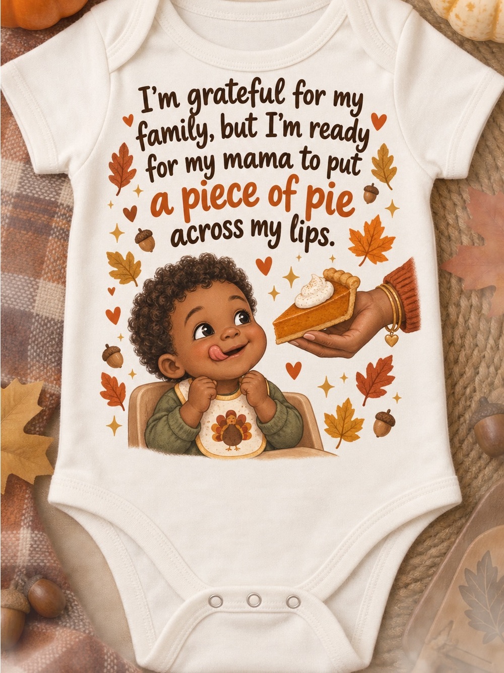 I'm Grateful For My Family Thanksgiving Baby onesie- White
